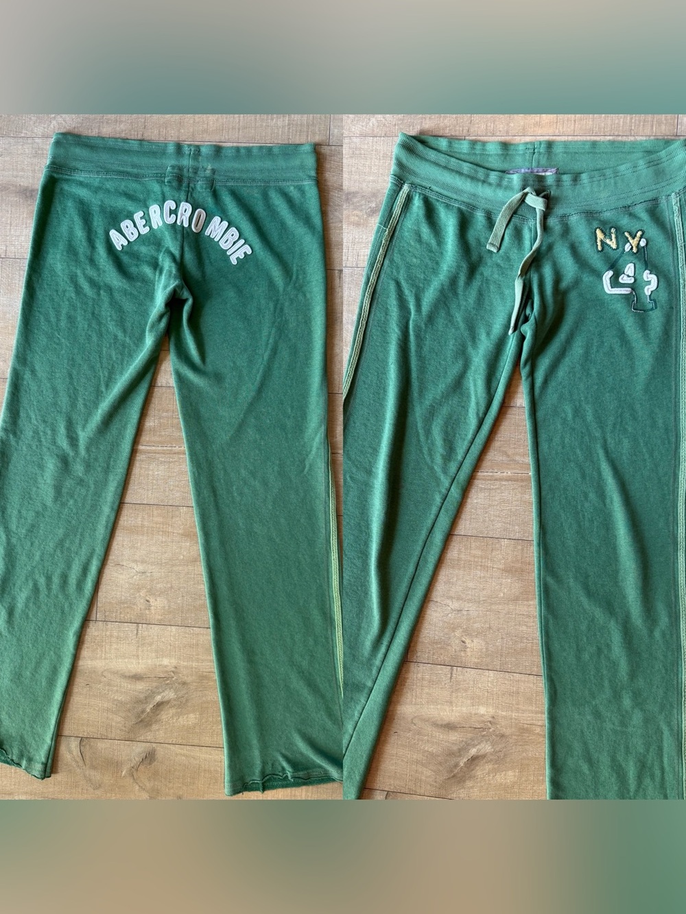Y2K Abercrombie & Fitch green sweats 'Abercrombie ' butt spellout estimated Sz M
